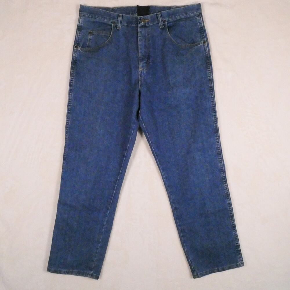 Wrangler Rugged 35005SW Elastic Waist Size 36x30 Work Jeans Medium Wash